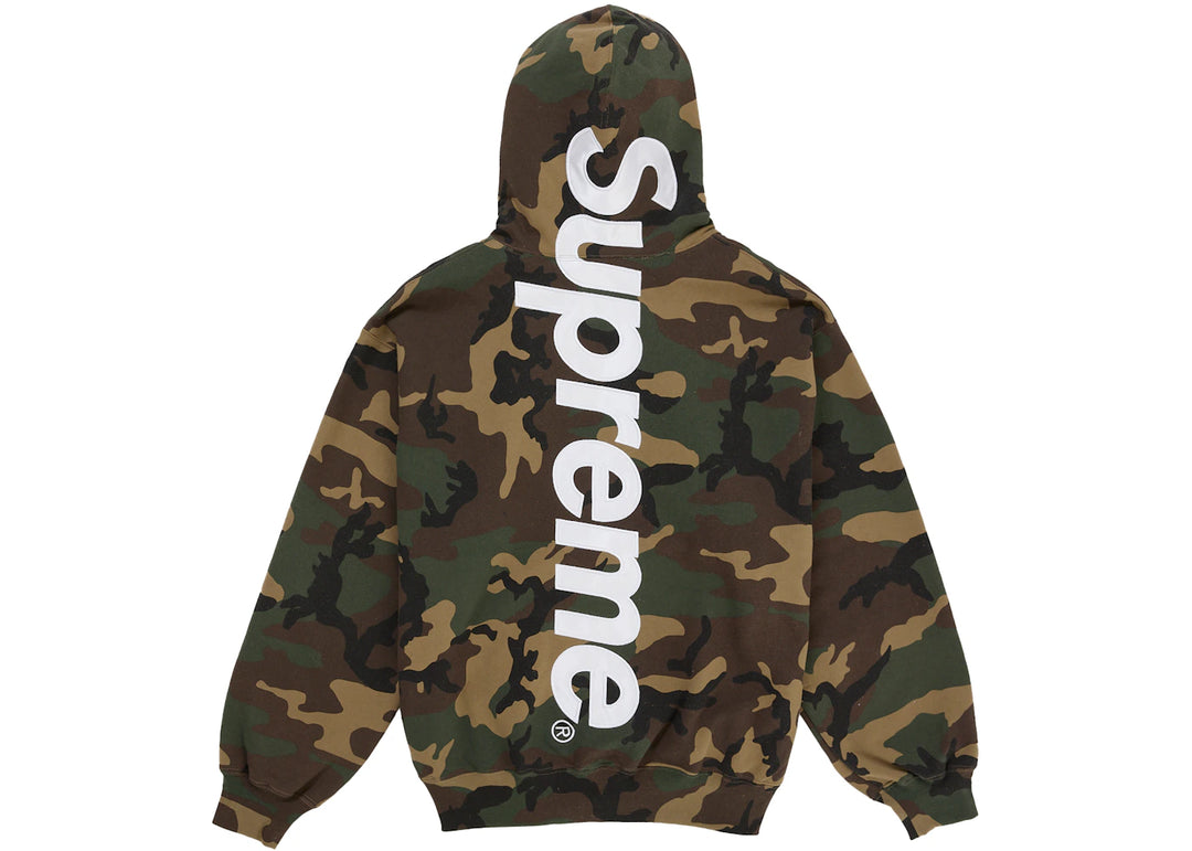 Supreme Satin Applique Hooded Sweatshirt (SS26) Woodland Camo - Szary - N-Hype