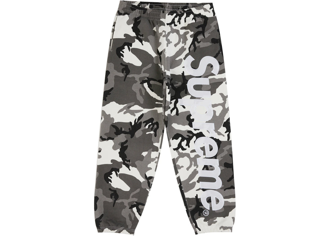 Supreme Satin Applique Sweatpant (SS26) Snow Camo - Szary - N-Hype