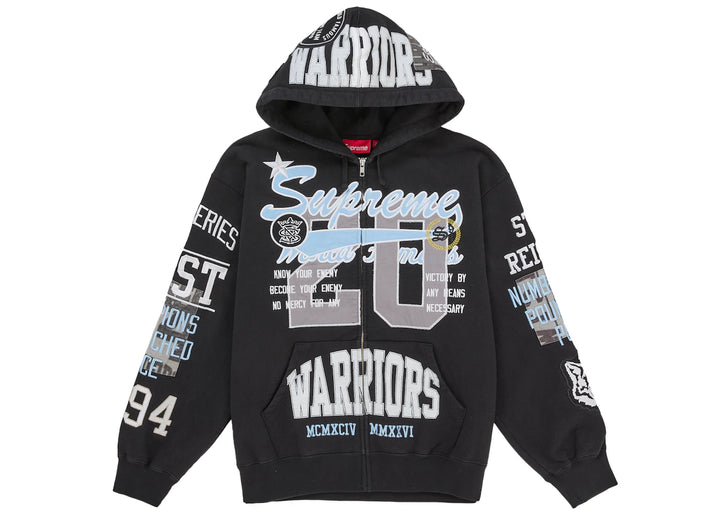 Supreme Warriors Applique Zip Up Hooded Sweatshirt Black - Czarny - N-Hype