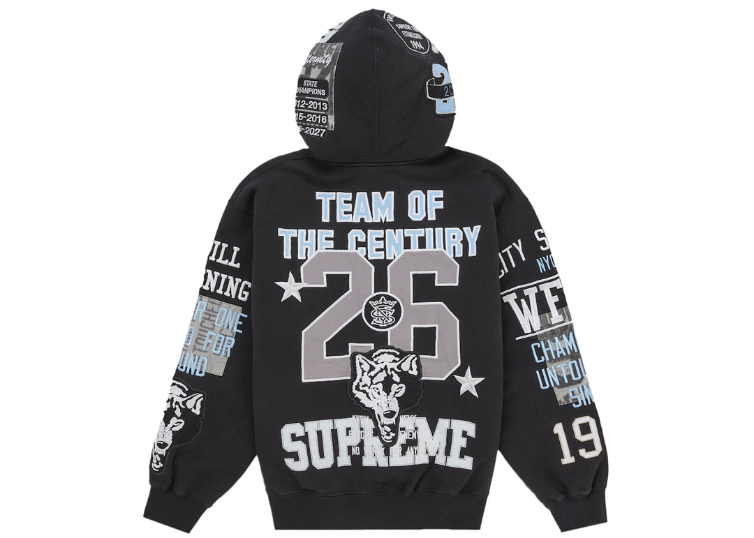 Supreme Warriors Applique Zip Up Hooded Sweatshirt Black - Czarny - N-Hype