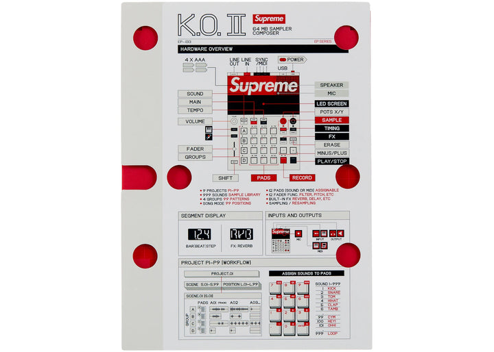 Supreme teenage engineering EP-133 K.O. II Sampler White - Biel - N-Hype