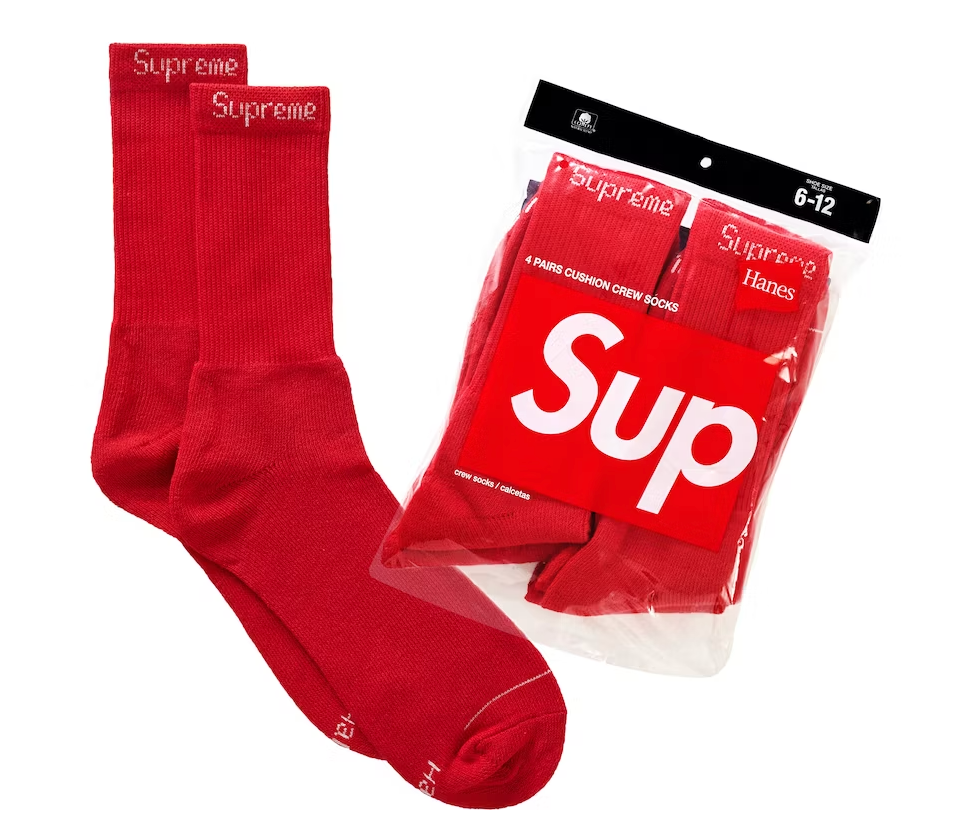 Supreme x Hanes Crew Socks 'Red' (Skarpetki) Lodz Polska
