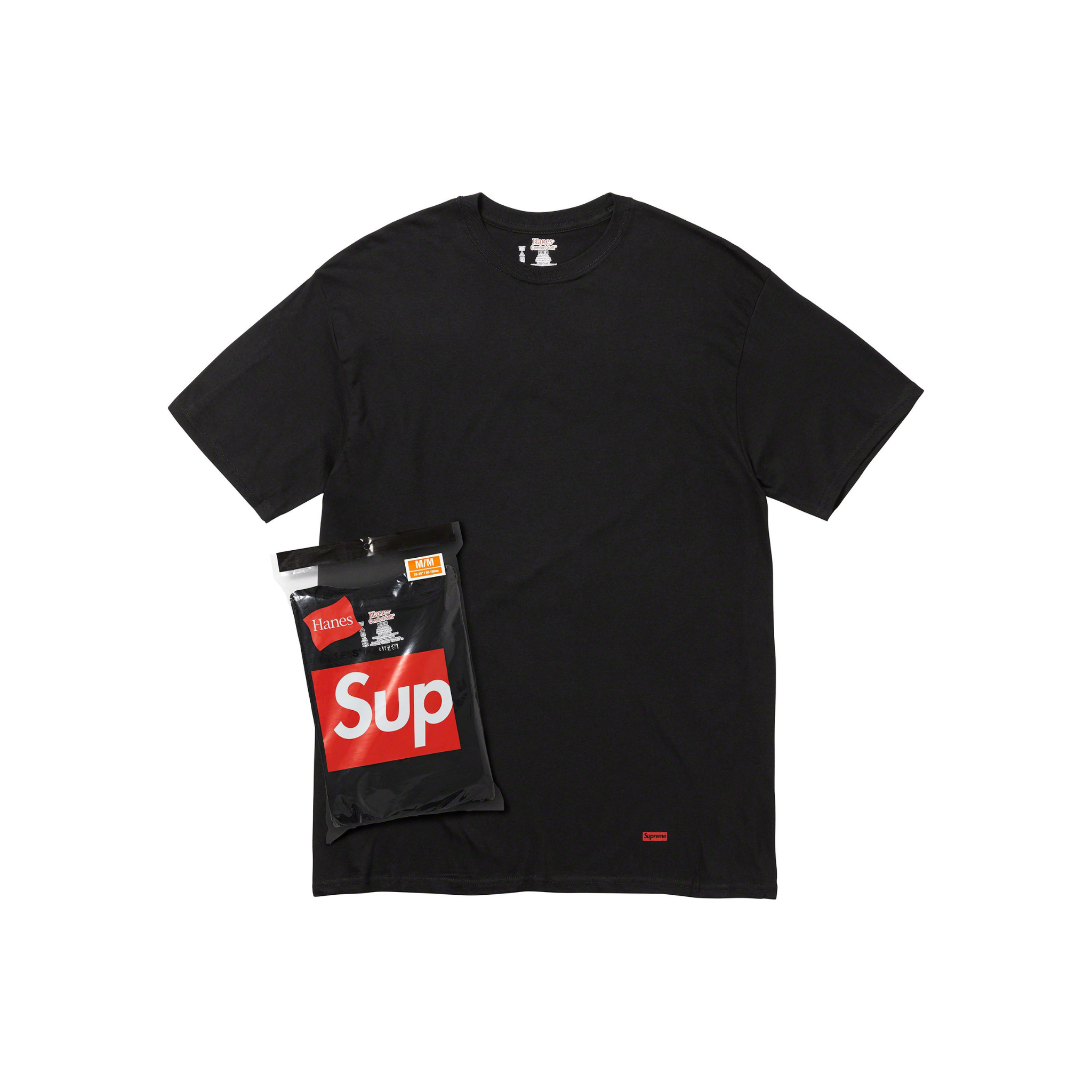 Supreme x Hanes Tagless T-Shirt 'Schwarz'