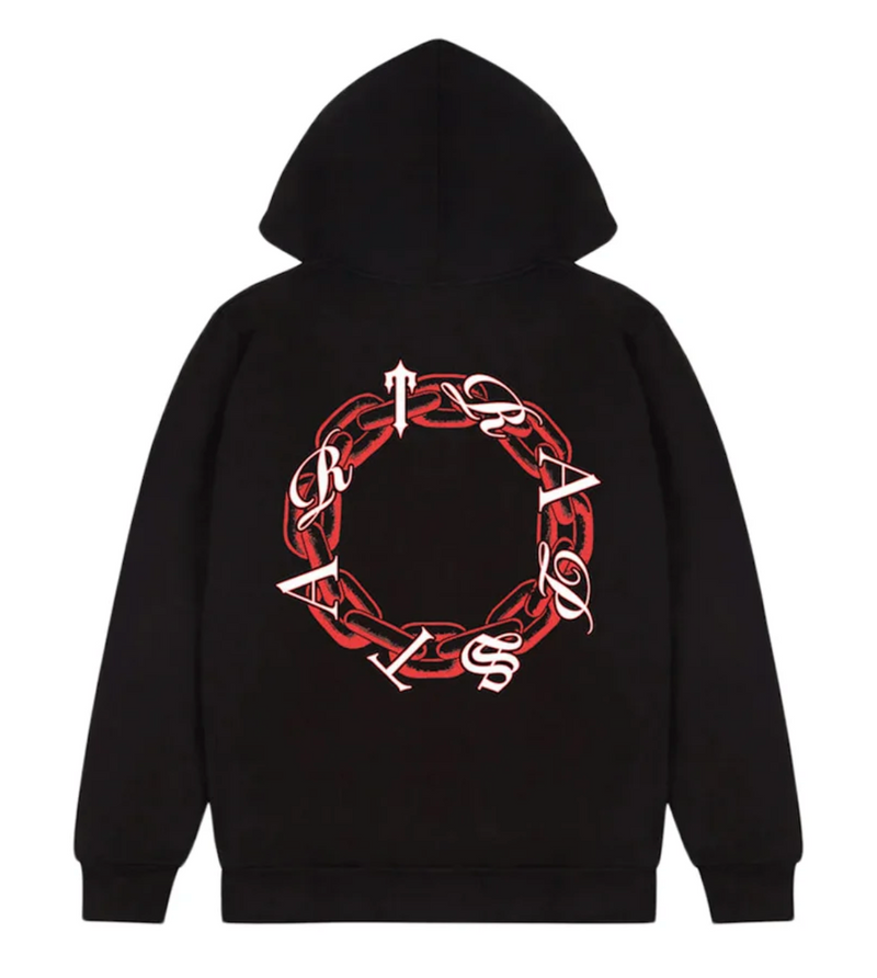 Trapstar hoodie sales black and red