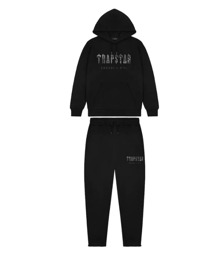 Trapstar Decoded Camo Hooded Tracksuit Blackout Przod Komplet Lodz Polska