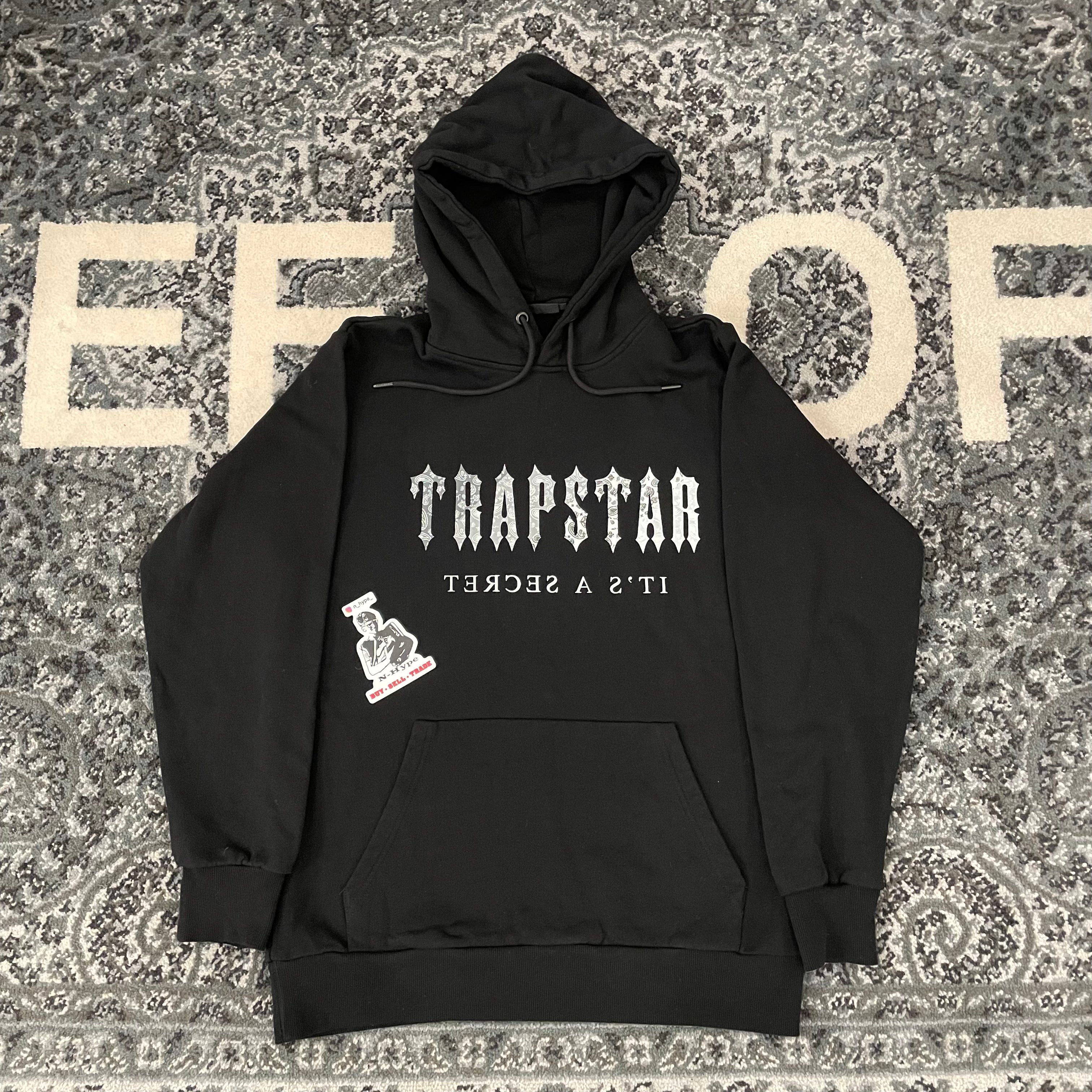 Trapstar Decoded Paisley Monochrome Edition Hoodie Black Grey