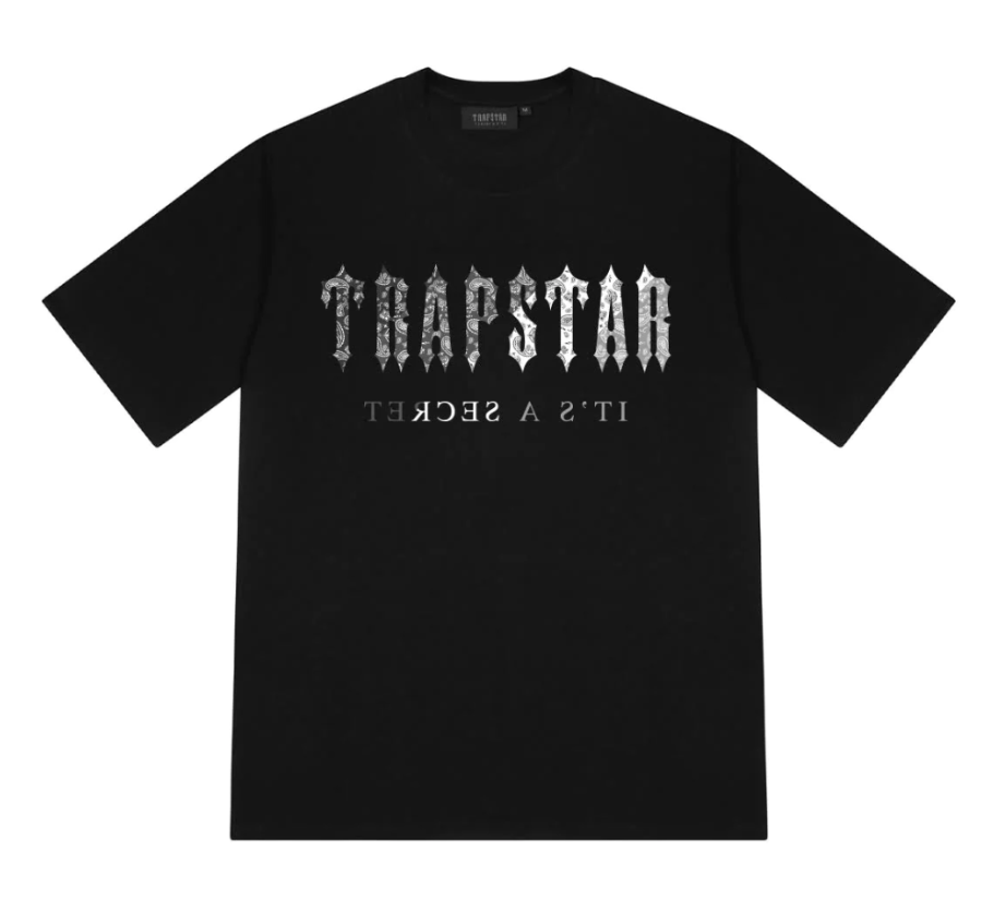 Trapstar Paisley Decoded Monochrome Tee Black Grey Przod Lodz Polska