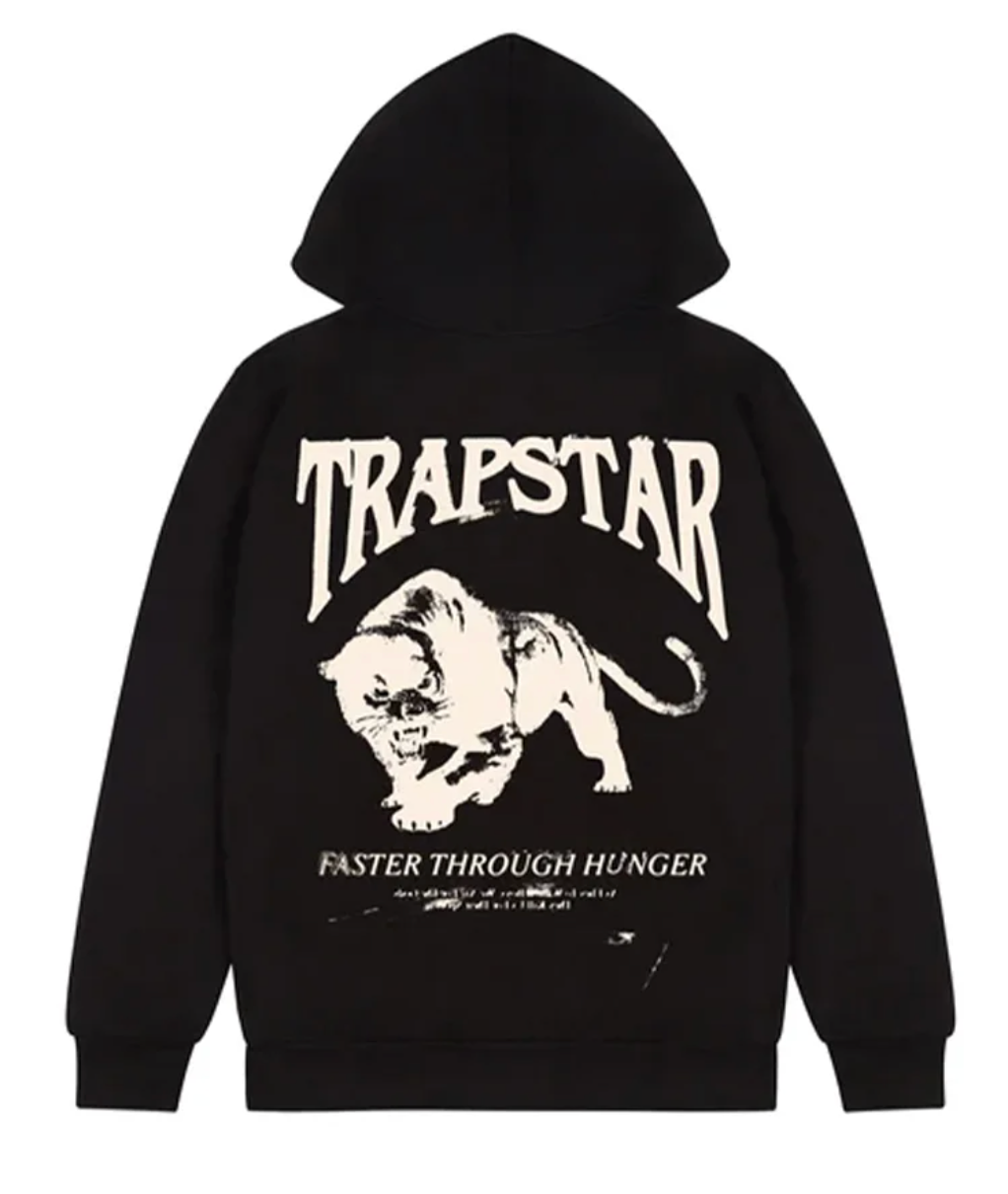 Black and white trapstar hoodie hotsell