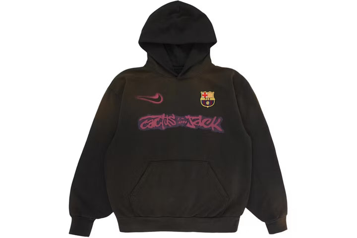Travis Scott x Nike x FC Barcelona Spray Logo Hoodie Black