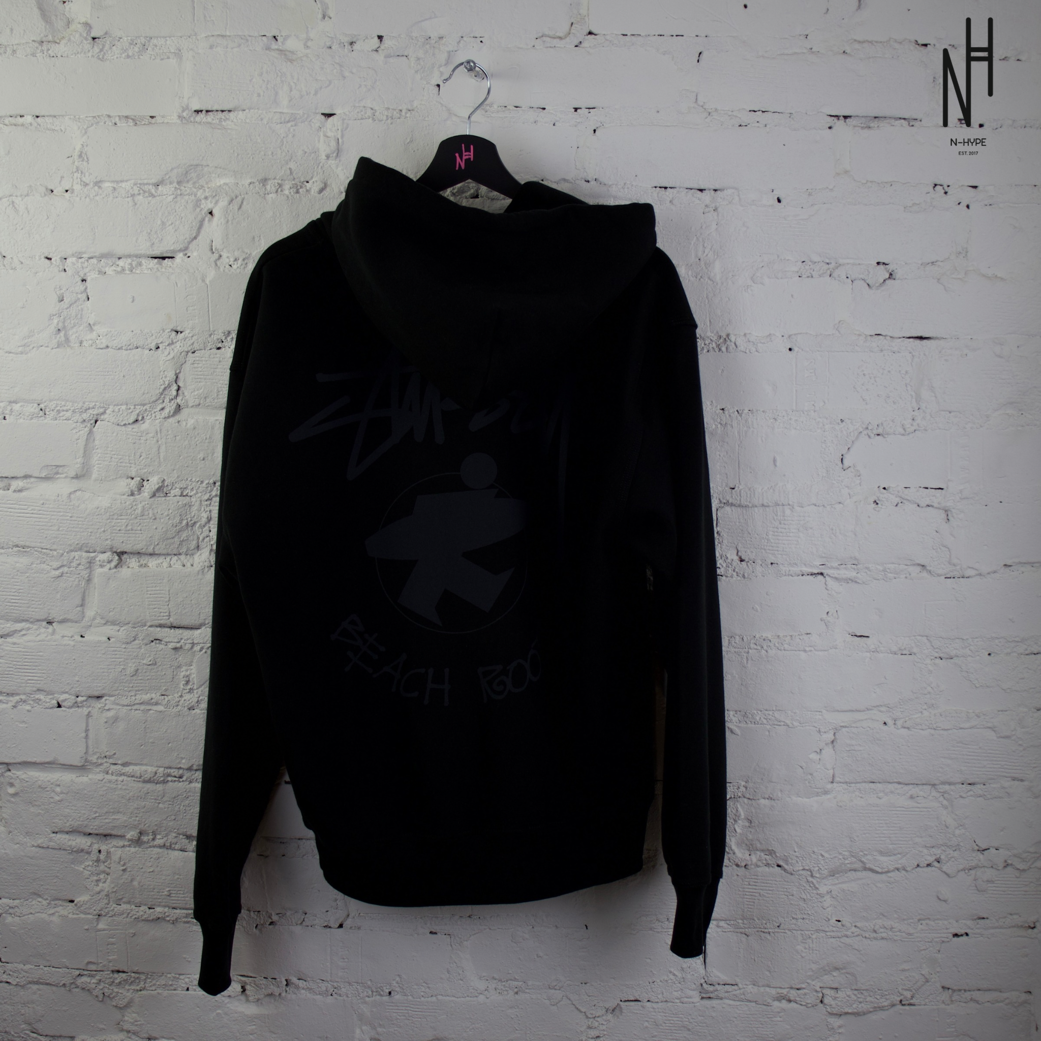 Stussy Beach Roots Zip Hoodie Black