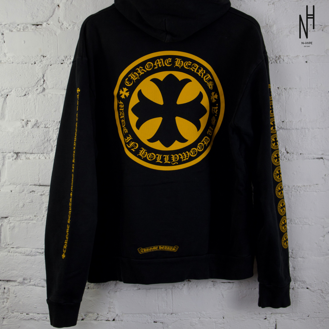 Chrome Hearts Plus Logo Pullover Hoodie Black/Yellow