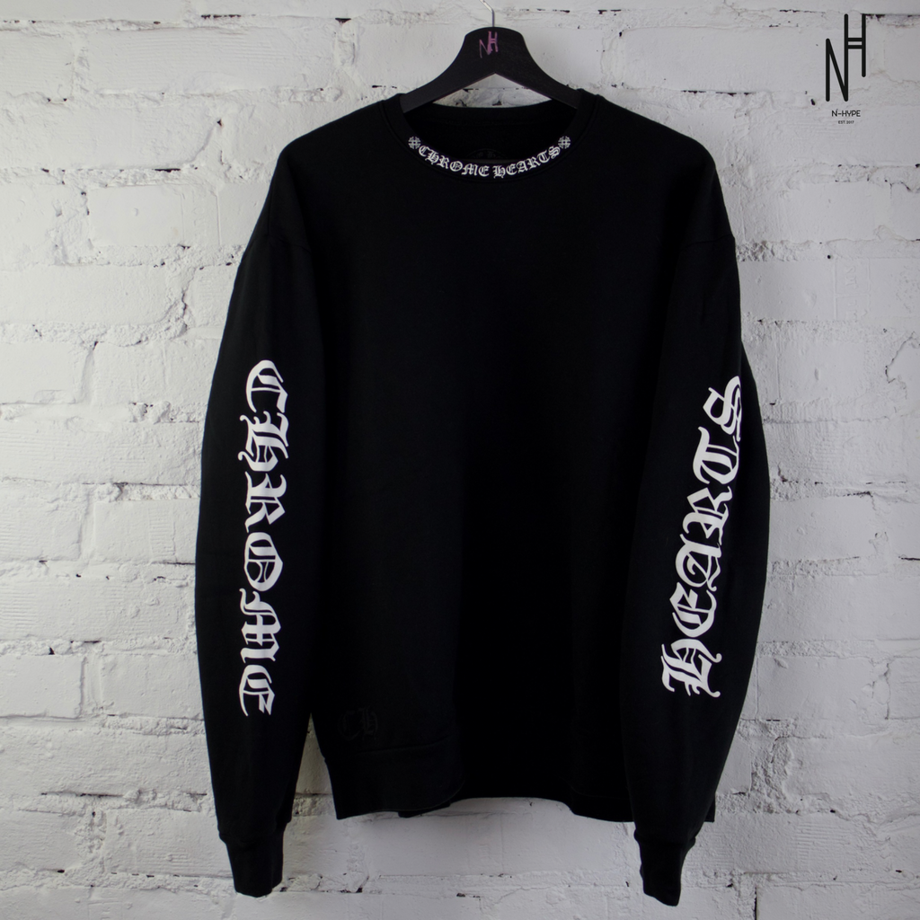 Chrome Hearts Neck Logo Crewneck Black – N-Hype Chrome Hearts Neck Logo Crewneck Black – N-Hype