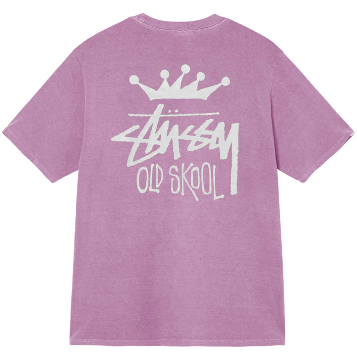 STUSSY OLD SKOOL SS TEE PIGMENT DYED ORCHID