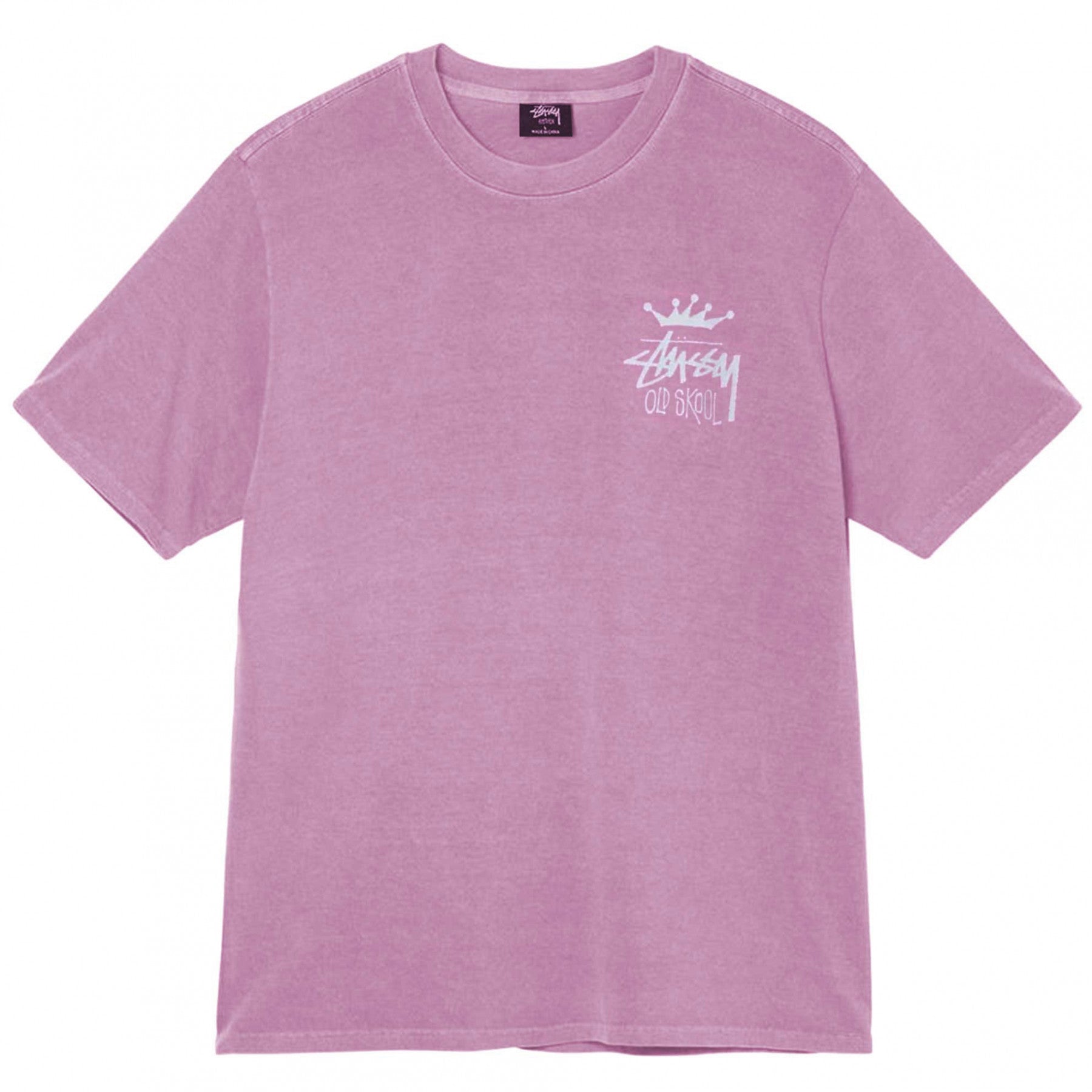 STUSSY OLD SKOOL SS TEE PIGMENT DYED ORCHID