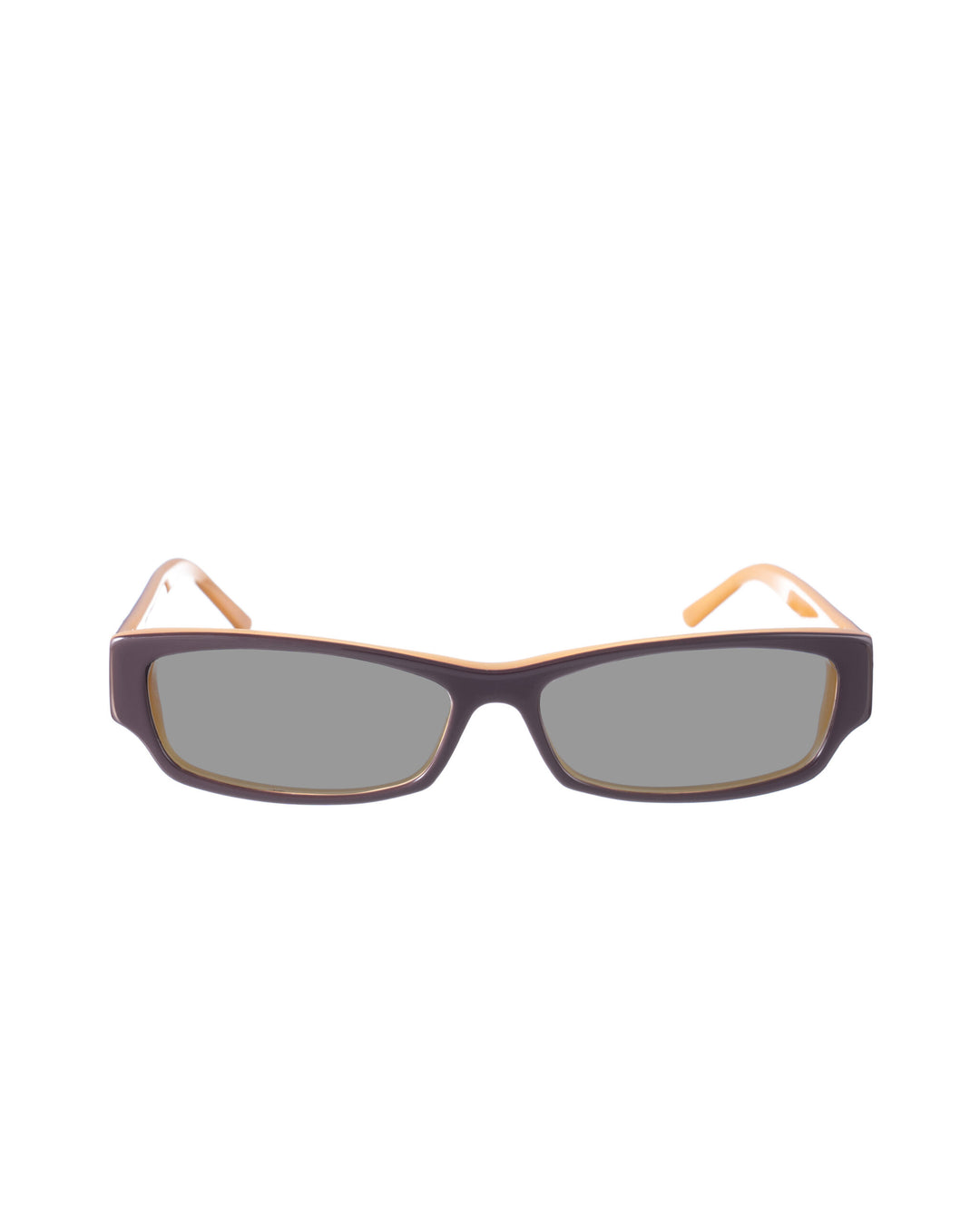 Yves Saint Laurent 00s Beige and Black Gold Logo Sunglasses