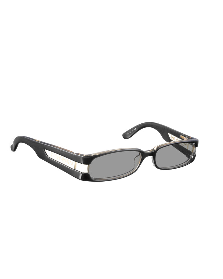 Yves Saint Laurent 00s Black Sunglasses with Transparent Elements with Black Lenses