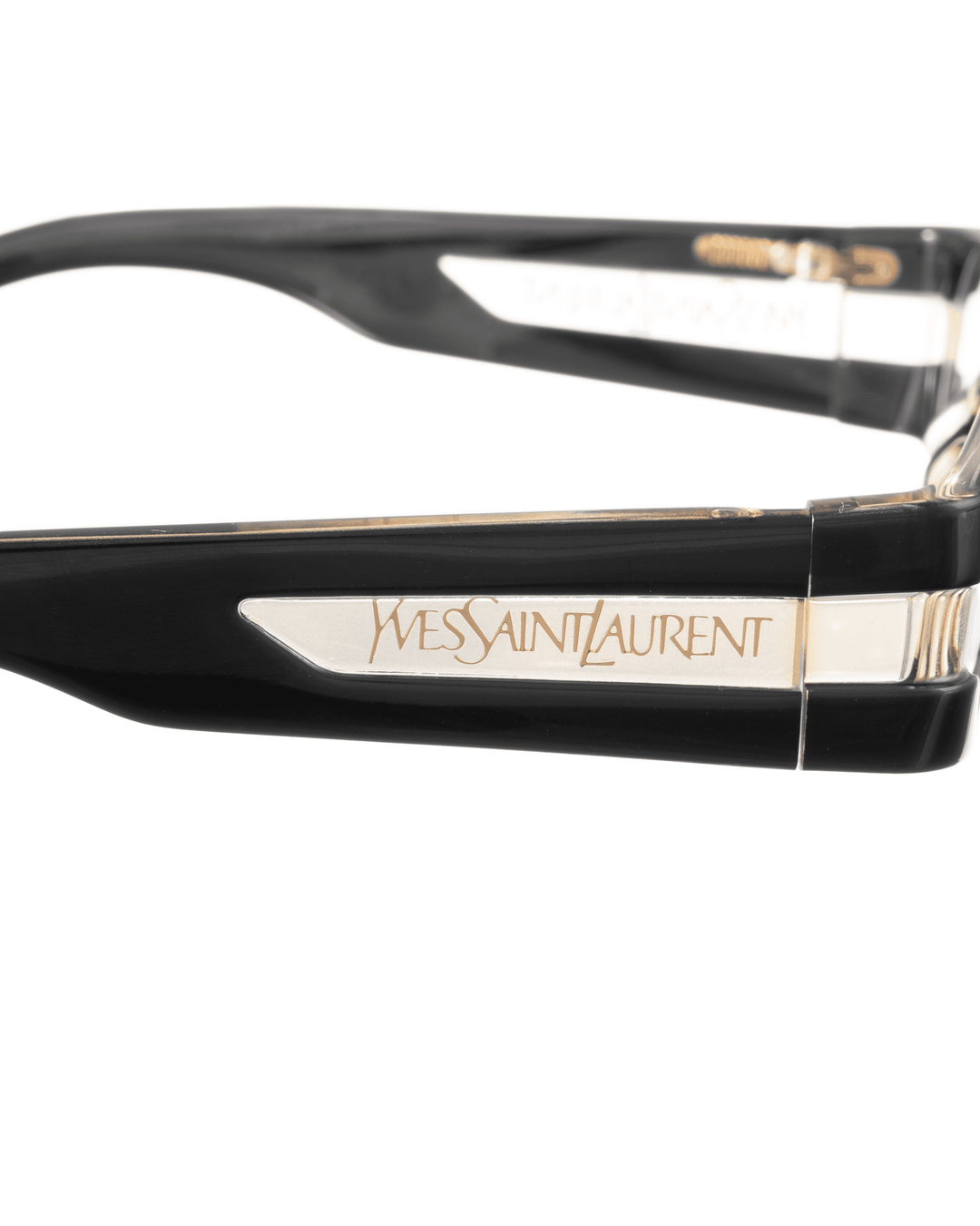Yves Saint Laurent 00s Black Sunglasses with Transparent Elements with Black Lenses