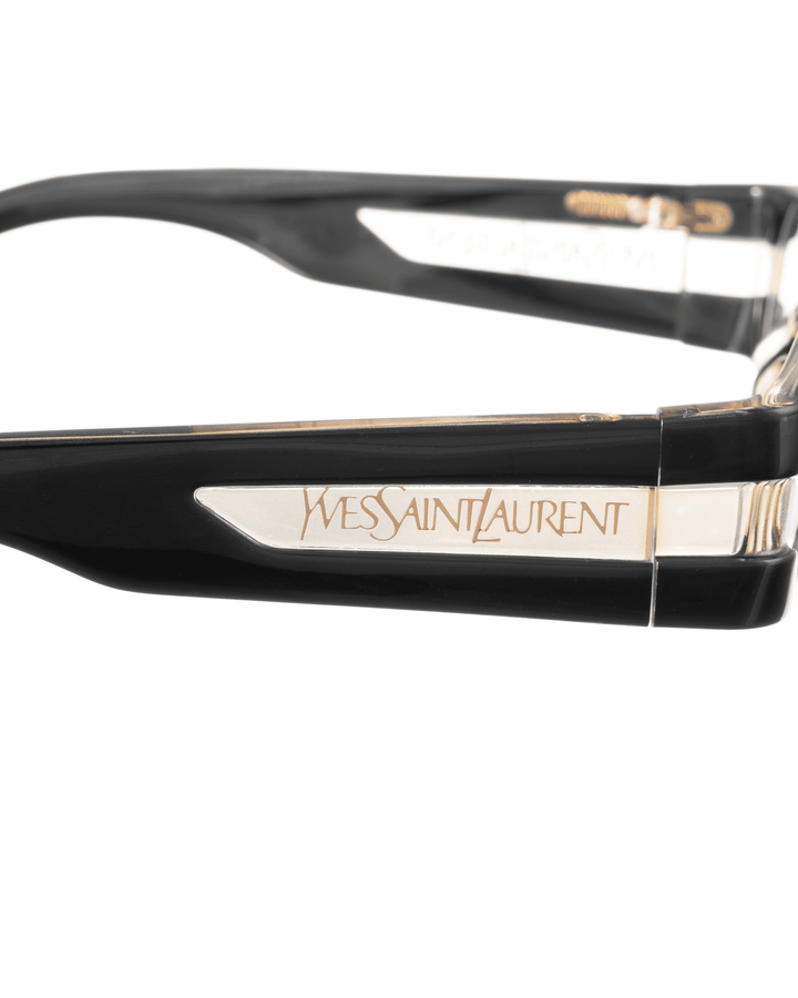Yves Saint Laurent 00s Black Sunglasses with Transparent Elements with Black Lenses
