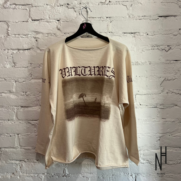 YZY Gosha Vultures Inspired Album Merch Concert Longsleeve White