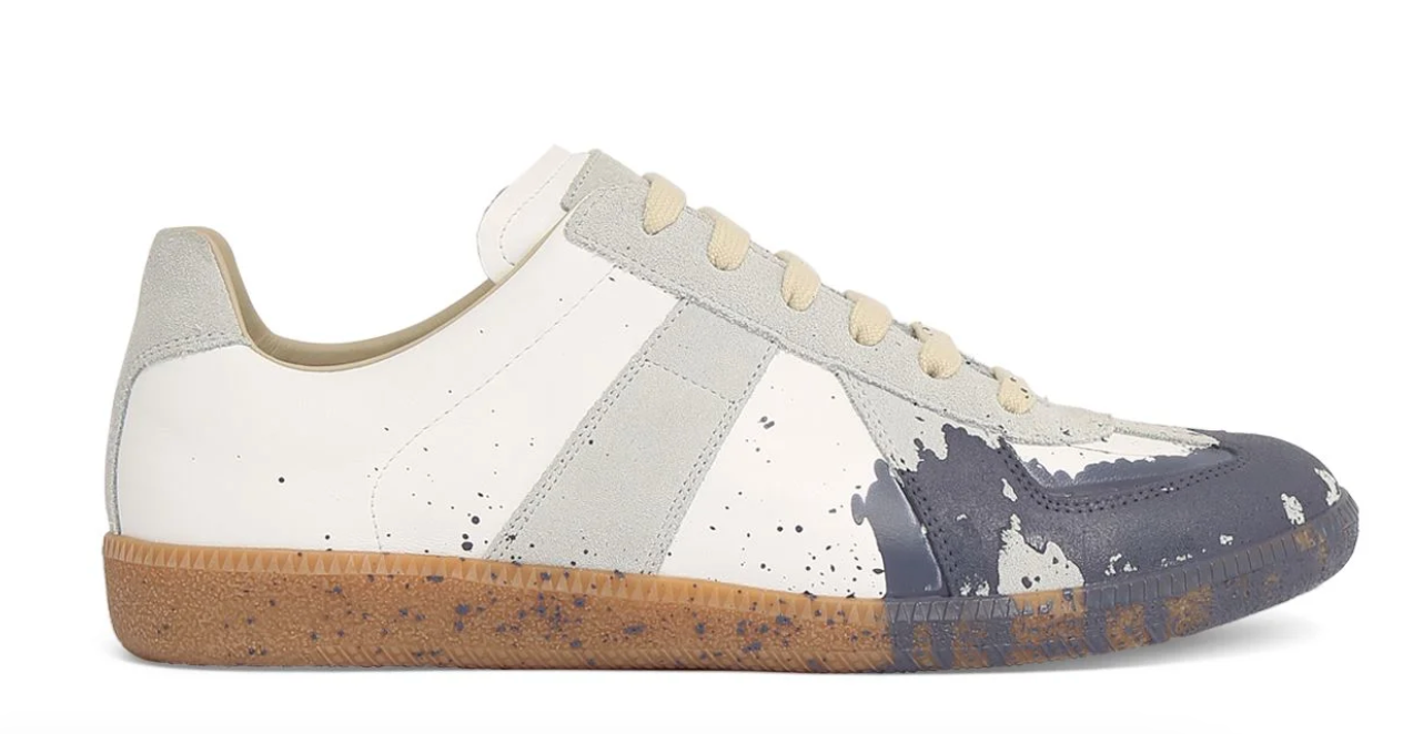 Maison Margiela Replica Painted Leather Low Top Sneakers