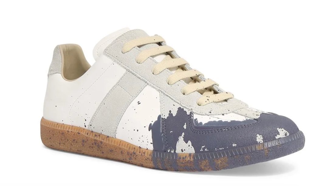 Maison Margiela Replica Painted Leather Low Top Sneakers