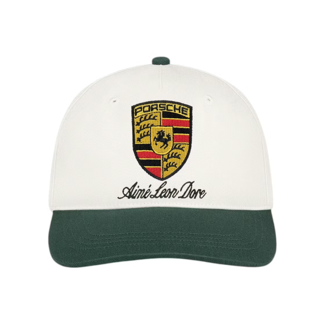 Aime Leon Dore x Porsche Colorblock Logo Hat Cream Green streetwear cap N-Hype.