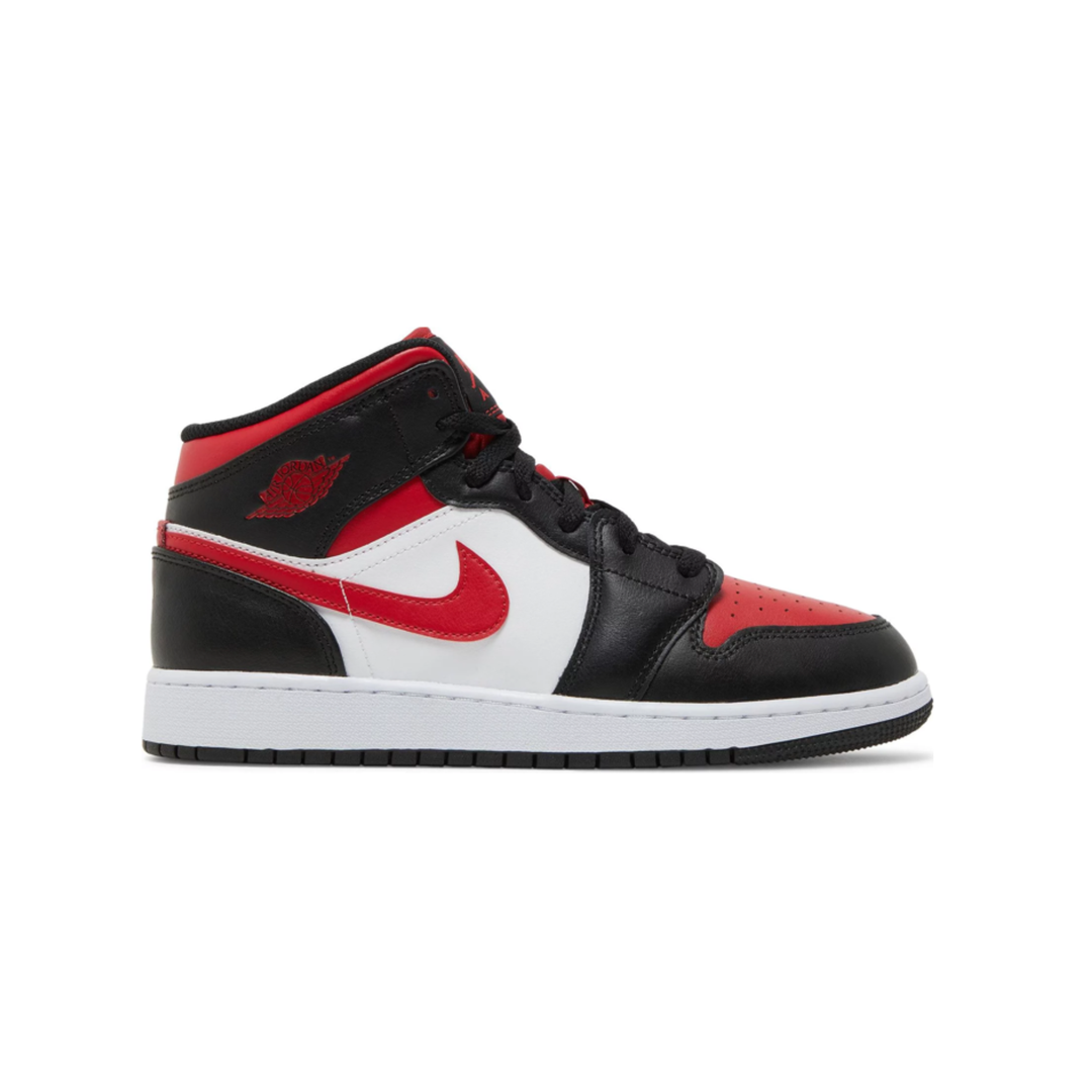 Nike Air Jordan 1 Mid Black Fire Red sneakers chłopięce N-Hype