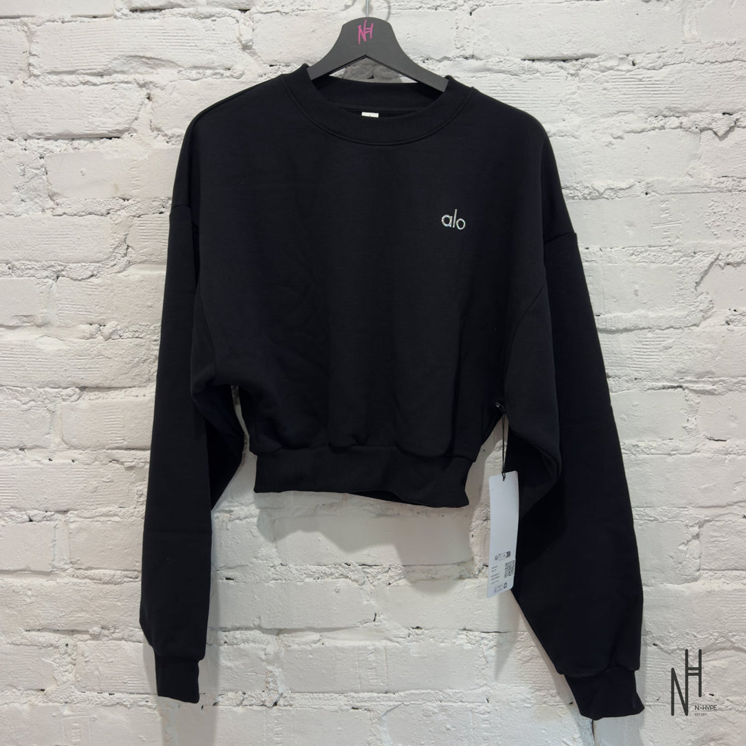 Alo Yoga Accolade Crew Neck Pullover koszulka damska czarna N-Hype