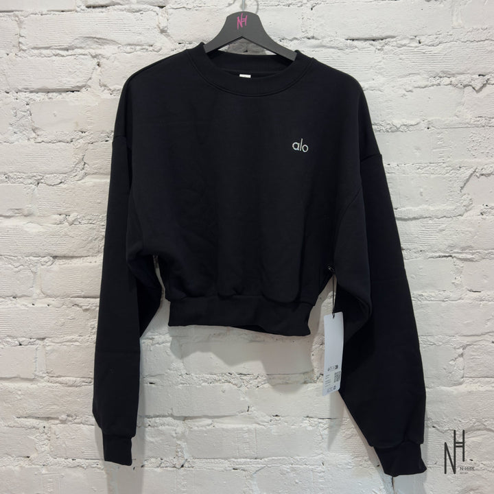 Alo Yoga Accolade Crew Neck Pullover koszulka damska czarna N-Hype