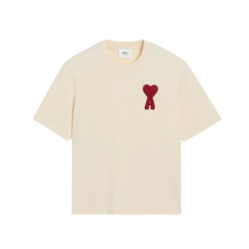 Ami de Coeur Red Patch Tee Beige koszulka męska N-Hype