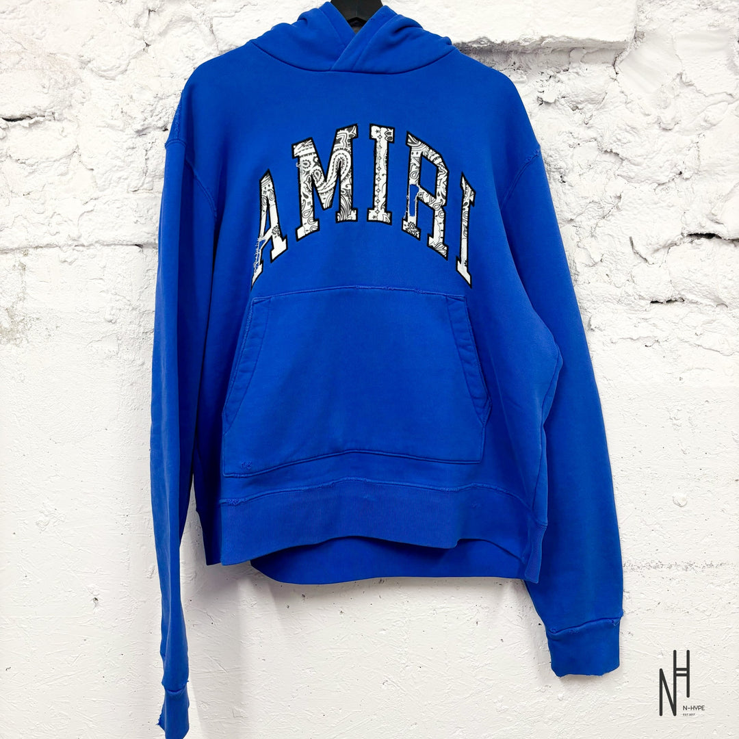 Amiri Bandana Logo Hoodie Royal Blue - N-Hype