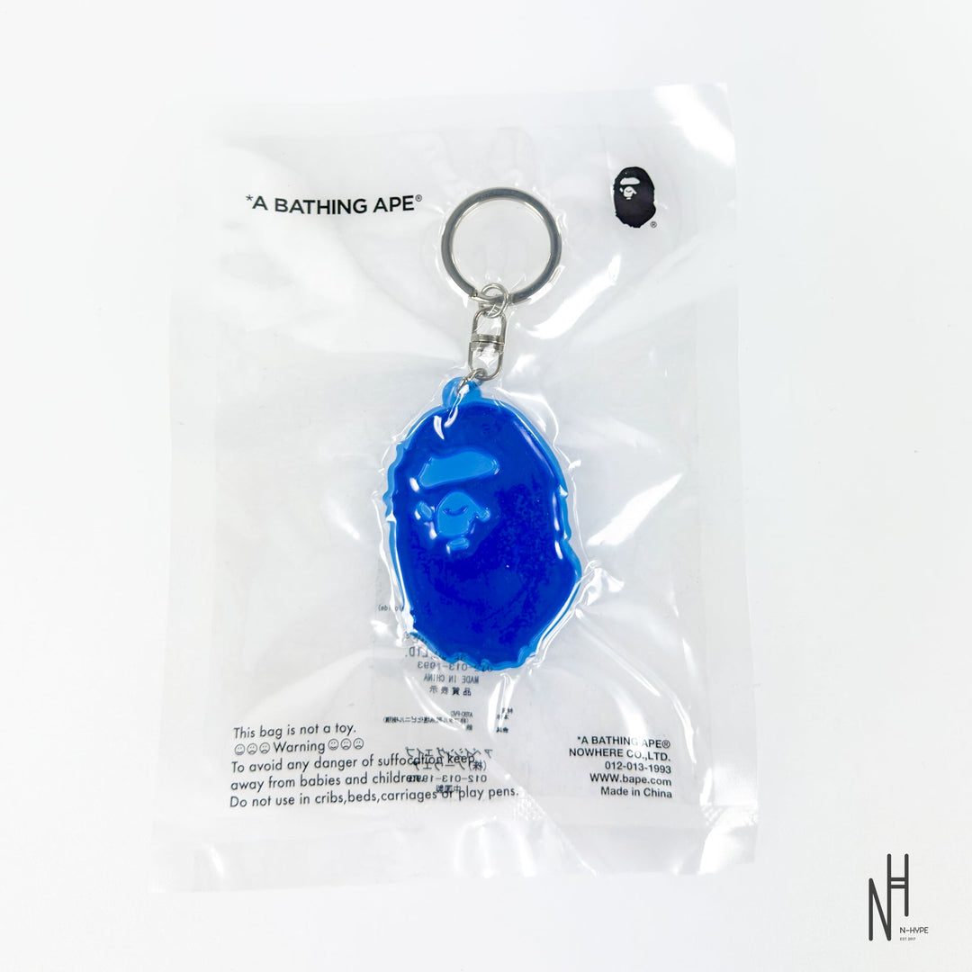 Blue Ape Head Reflective Keychain by N-Hype, streetwear accessory.