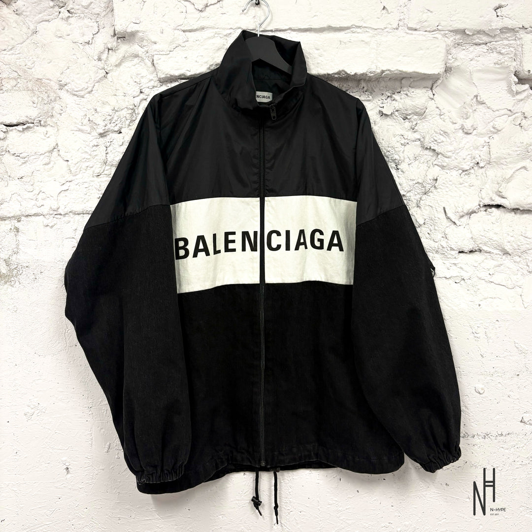Balenciaga Drops Sporty Log czarna kurtka typu windbreaker