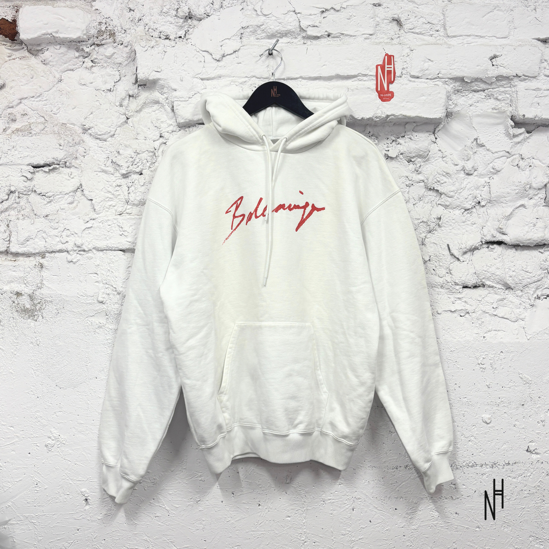 Balenciaga lipstick signature logo hoodie biała N-Hype