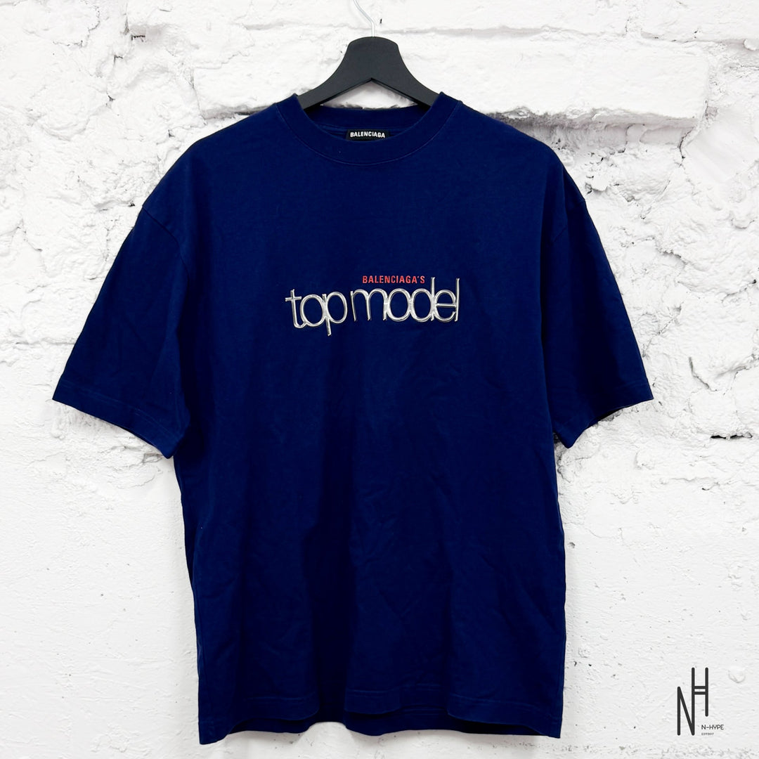 Balenciaga Top Model T-Shirt Navy - N-Hype