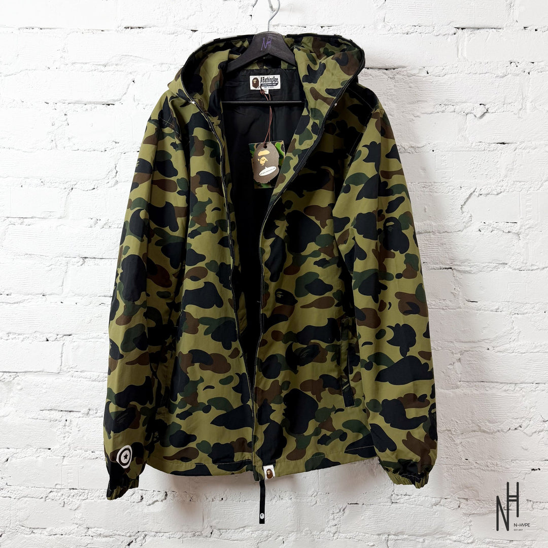 BAPE 1ST Camo 2ND Ape Full Zip Hoodie Jacket Green - N-Hype