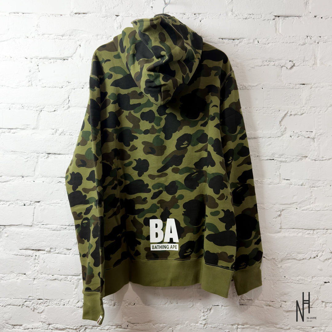BAPE 1st Camo Bape Full Zip Hoodie Green, bluza z zamkiem N-Hype.