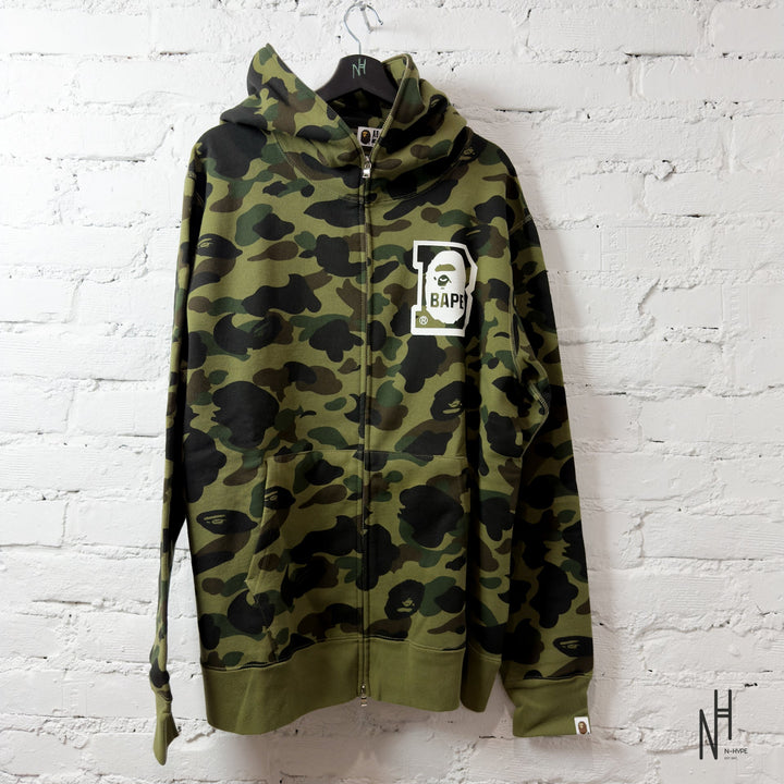 BAPE 1st Camo Bape Full Zip Hoodie Green męska N-Hype