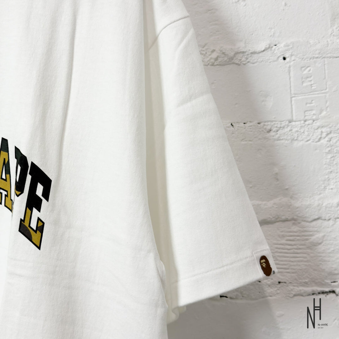 BAPE 1st Camo Logo Tee White Yellow koszulka męska N-Hype