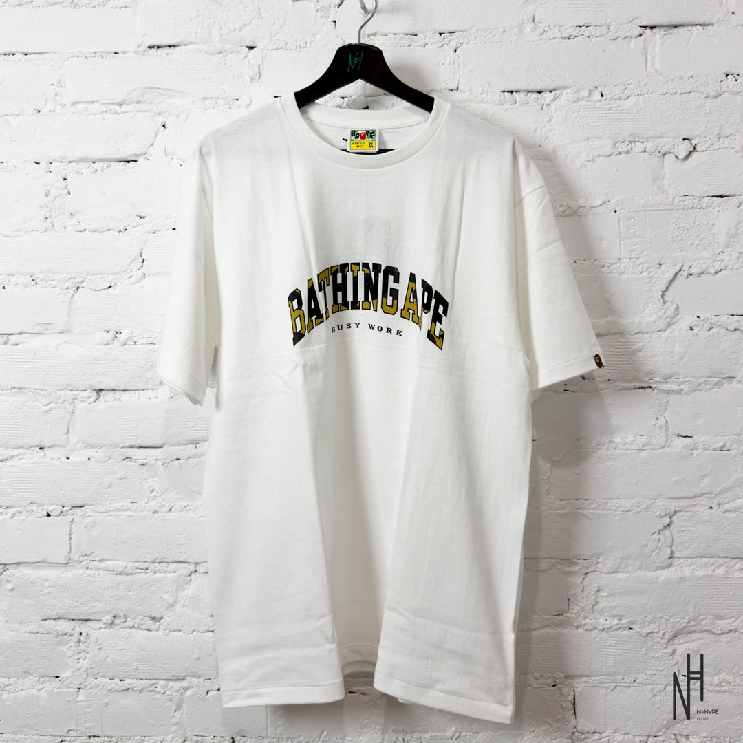 BAPE 1st Camo Logo Tee White Yellow koszulka męska N-Hype