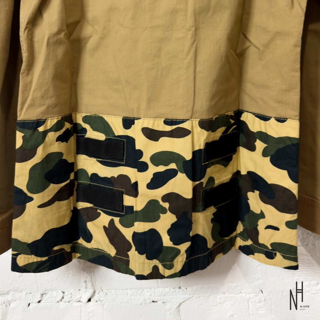 BAPE 1st Camo Military Shirt Brown N-Hype koszulka męska streetwear camouflage.