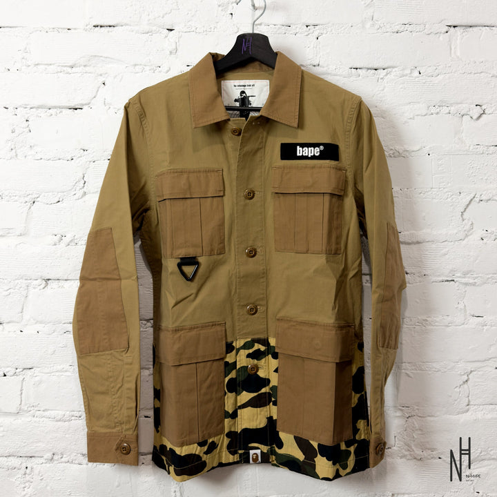 BAPE 1st Camo Military Shirt Brown N-Hype koszulka męska streetwear