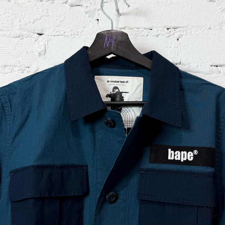 BAPE 1st Camo Military Shirt Navy N-Hype koszulka męska militarne wzory niebieski