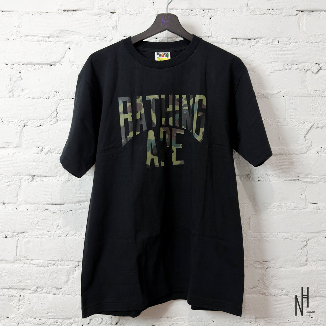 BAPE 1st Camo NYC Logo Tee Black Green T-shirt N-Hype.