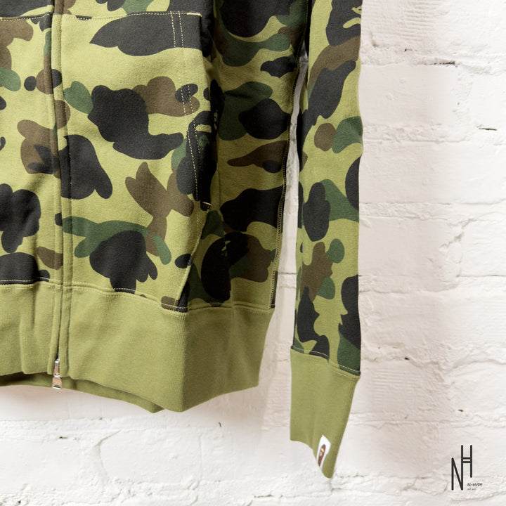 BAPE 1ST Camo Shark Full Zip Hoodie Green męska N-Hype