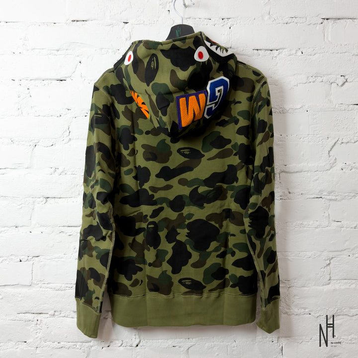 BAPE 1ST Camo Shark Full Zip Hoodie Green męska N-Hype