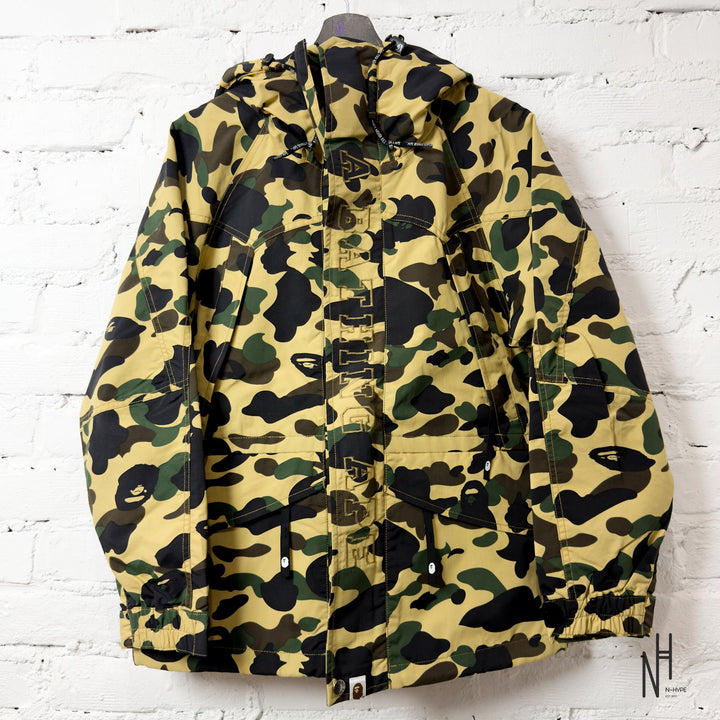 BAPE 1st Camo Snowboard Down Jacket FW21 Yellow N-Hype Streetwear
