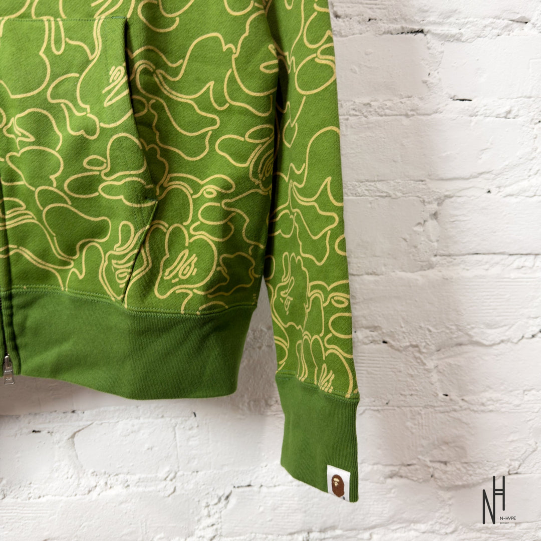 BAPE 30th Anniversary Line Camo Shark Full Zip Hoodie Green N-Hype streetwear trendy sweatshirt