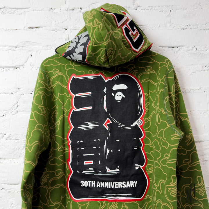 BAPE 30th Anniversary Line Camo Shark Full Zip Hoodie Green marki BAPE w N-Hype