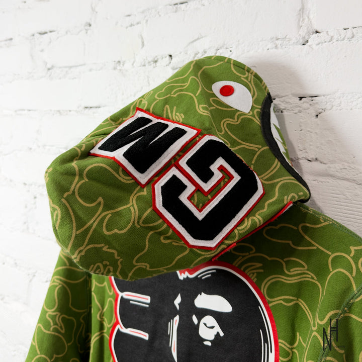 BAPE 30th Anniversary Line Camo Shark Full Zip Hoodie Green N-Hype